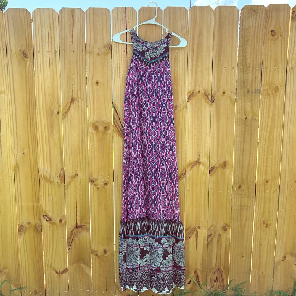 Express Boho Sheer Maxi Dress with lining